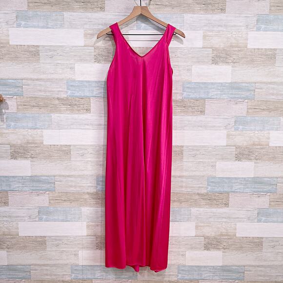 Vanity Fair Vintage Lace Satin Peignoir Night Gown Pink Womens Medium Petite PM - Picture 4 of 6
